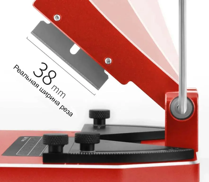 Резак с двумя угольниками и упором, металл