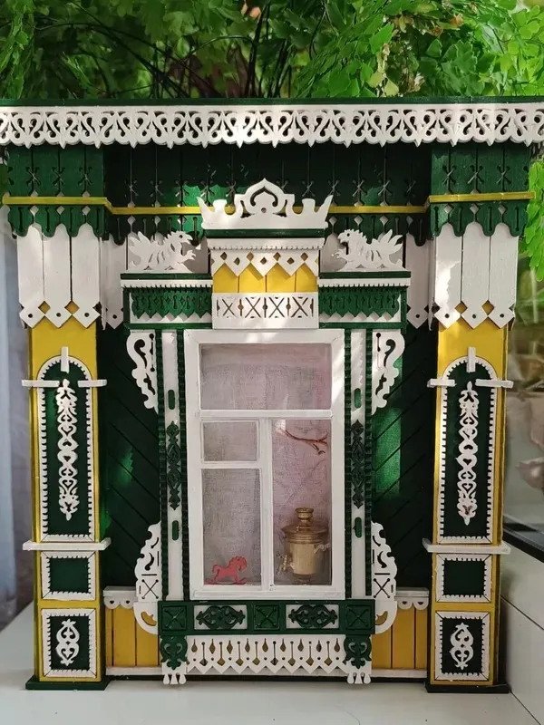 Сборная модель наличника "Драконы", 270 деталей + Клей и краски в комплекте