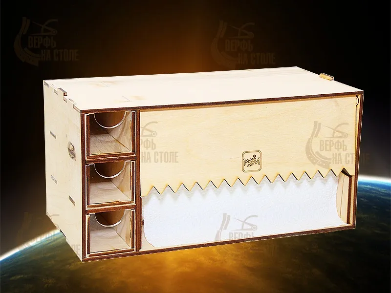 Модуль-бокс под бумажное полотенце с тремя ящичками