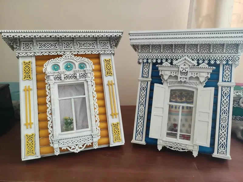 Сборная модель наличника "Хорлово", 230 деталей + Клей и краски в комплекте