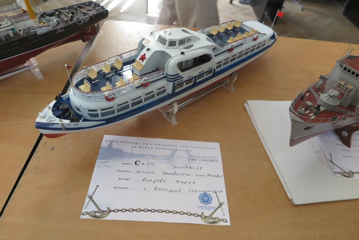 Модель корабля Речной трамвайчик типа "Москвич" - Верфь на Столе