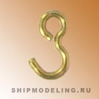 Гак, латунь, 6 мм, 20 шт Гак, латунь, 6 мм, 20 шт
