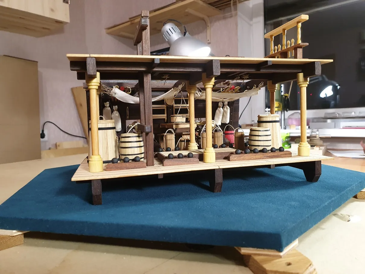 Модель корабля Фрагмент орудийной палубы - Верфь на Столе