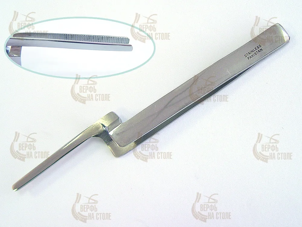 Штыкообразный самозажимной пинцет, 16 см