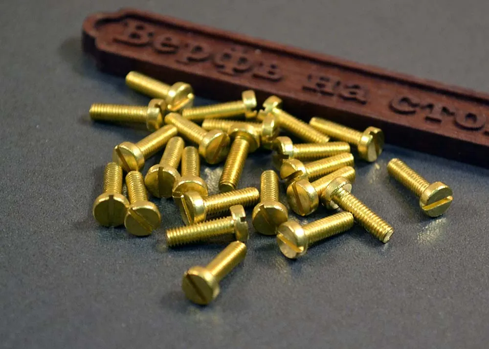 Винт с плоской шляпкой, латунь, М3х10, 10 шт