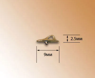 Никелированная киповая планка с отверстием, металл, 9 мм, 2 шт Никелированная киповая планка с отверстием, металл, 9 мм, 2 шт