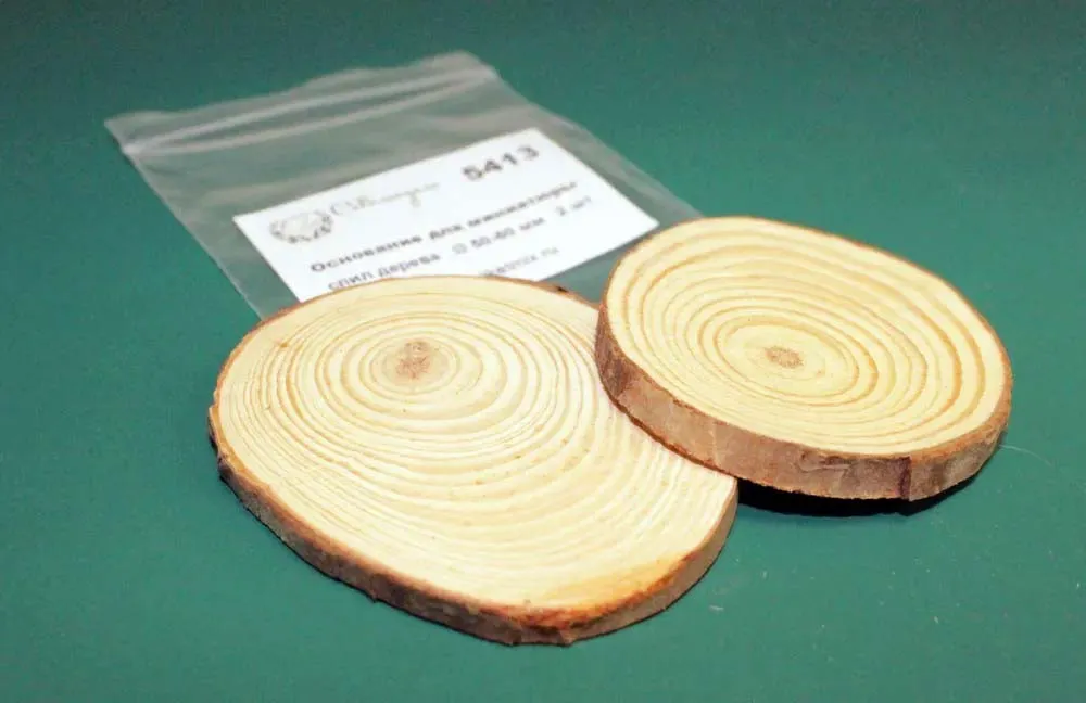 Основание 50-80 мм для миниатюры, дерево, 2 шт