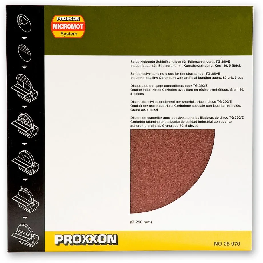 Самоклеящиеся шлифовальные круги К80 для Proxxon TSG250/E, 5 шт 28970 Самоклеящиеся шлифовальные круги К80 для Proxxon TSG250/E, 5 шт 28970