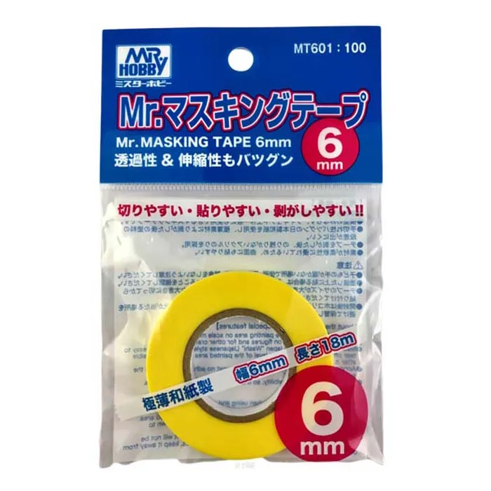Лента маскировочная Mr Masking tape, 6 мм, длина 18 м Лента маскировочная Mr Masking tape, 6 мм, длина 18 м