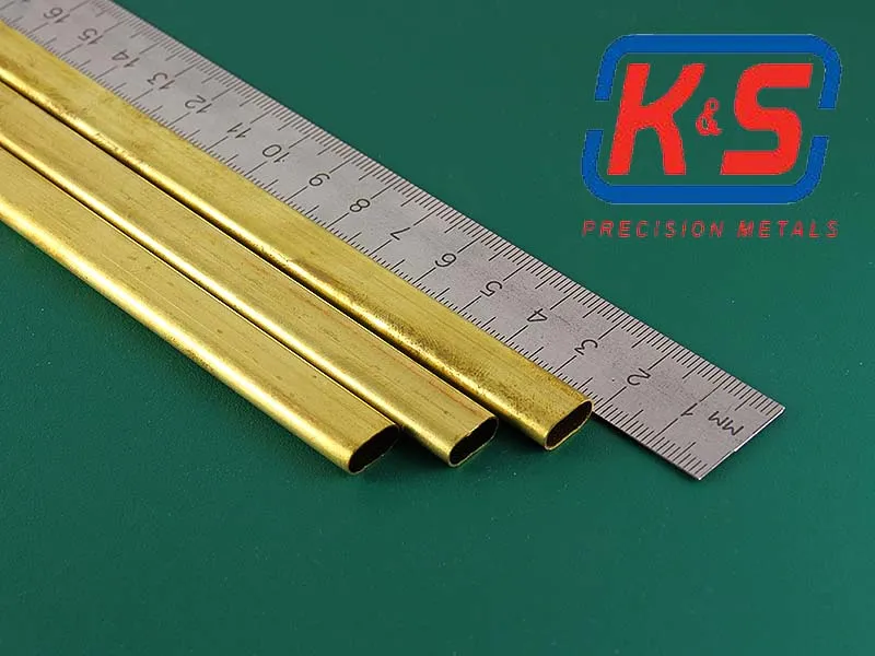 Овальная латунная трубка 12х4 мм, 1 шт