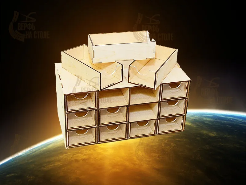 Касcетный модуль-органайзер на 12 маленьких ящичков