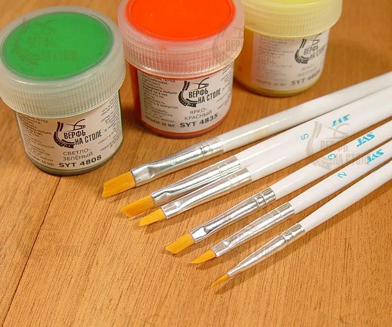 Набор кистей из синтетического волоса, ретушные  6 шт. Набор кистей из синтетического волоса, ретушные  6 шт.