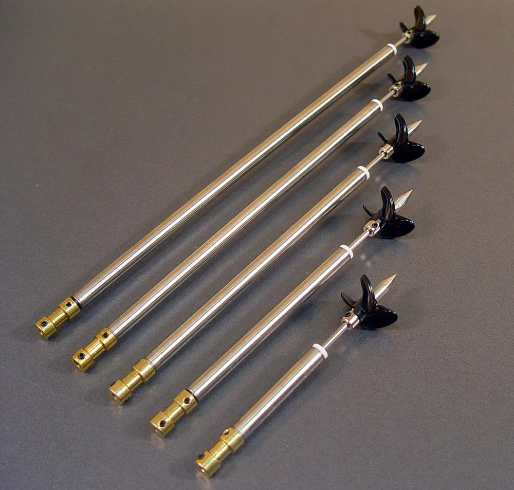 Гребной вал в сборе, длина 10 см, под мотор 3,2 мм, винт 30 мм