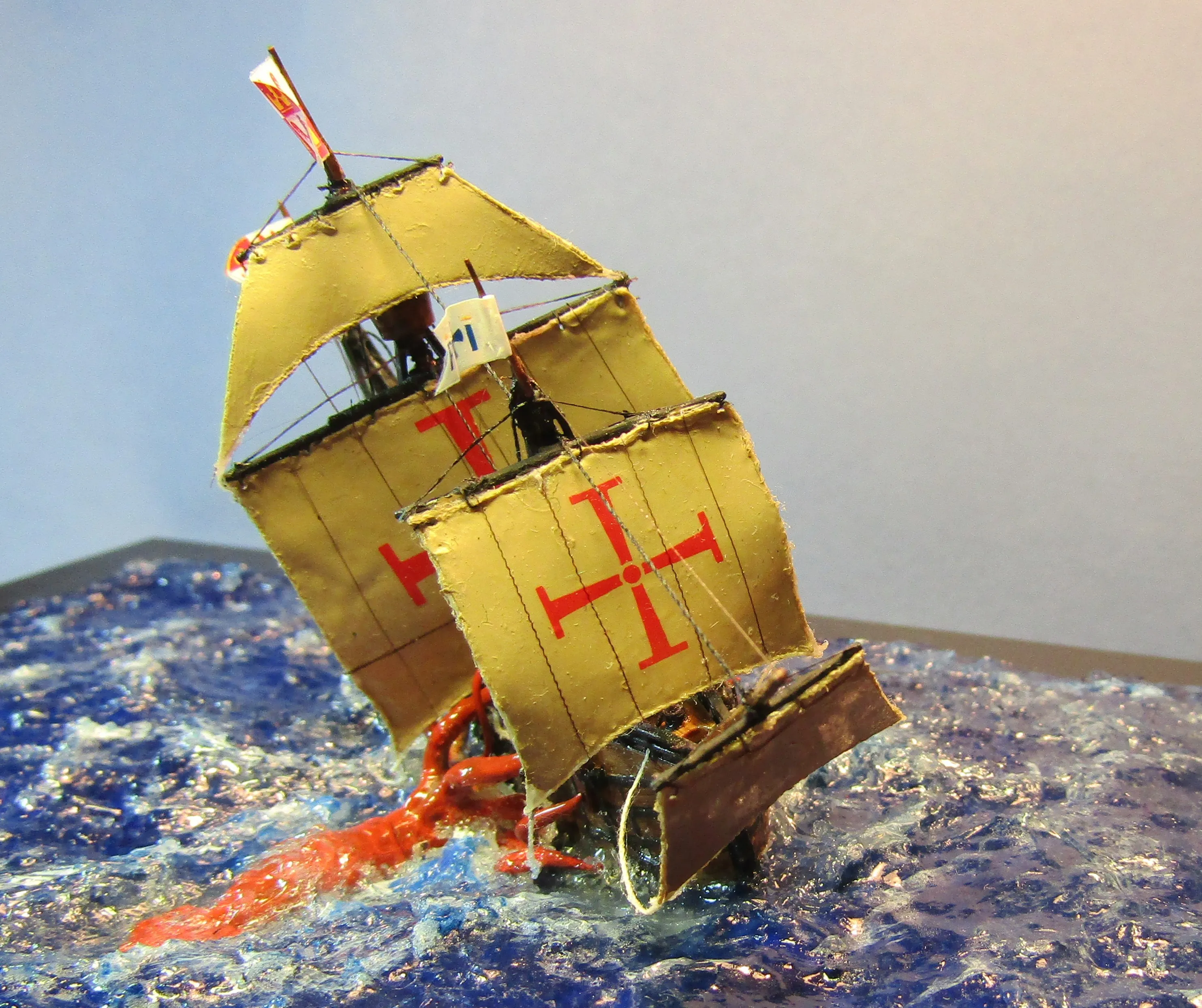 Модель корабля Каракка “Santa Maria” и Кракен - Верфь на Столе