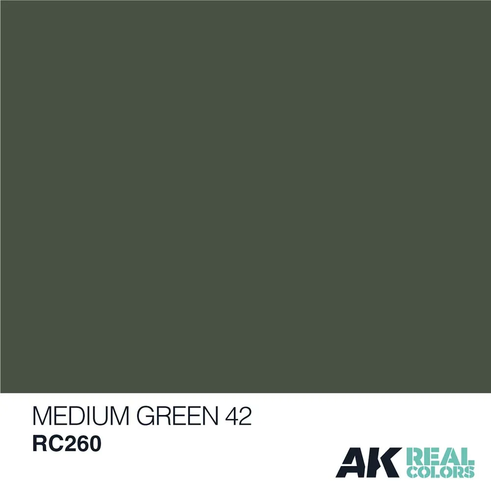 Краска AK Interactive, акриловая  Medium Green 42 / Средний зеленый 42, 10 мл