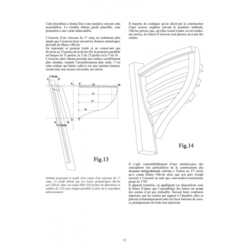 Lower stern framing evolution in France 1661 - 1750