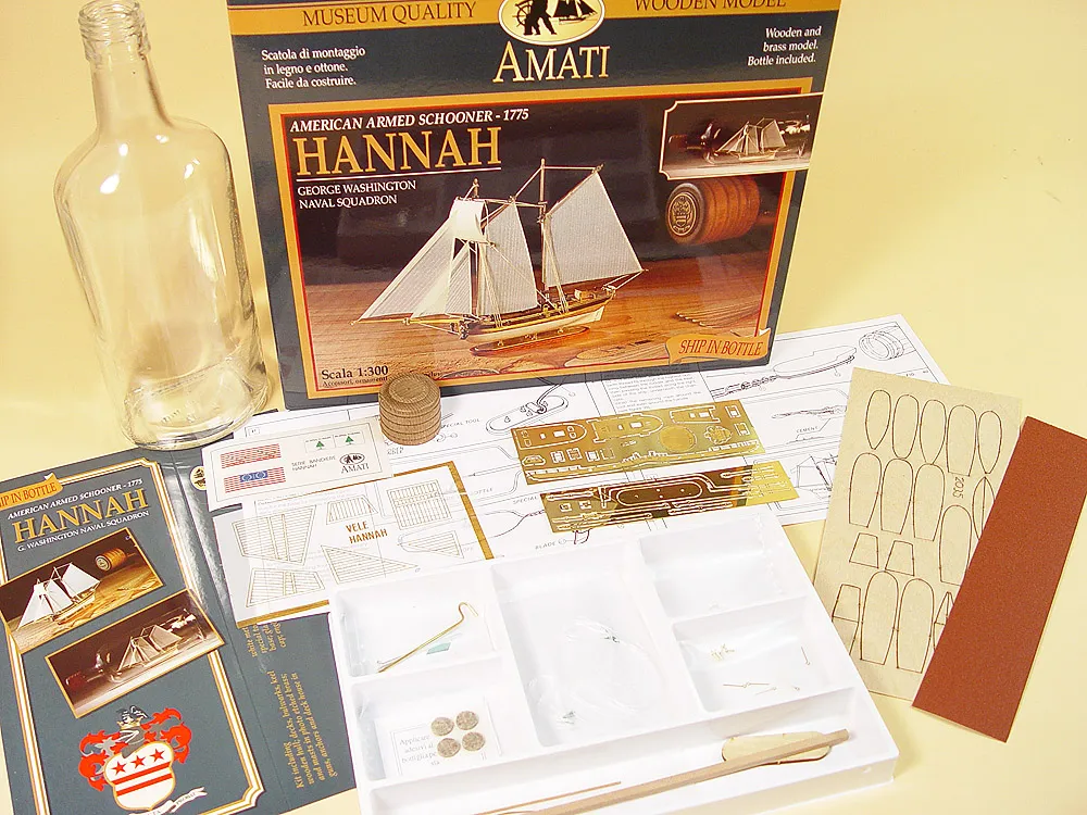 Hannah корабль в бутылке + набор инструментов для сборки, клея и краски Hannah корабль в бутылке + набор инструментов для сборки, клея и краски