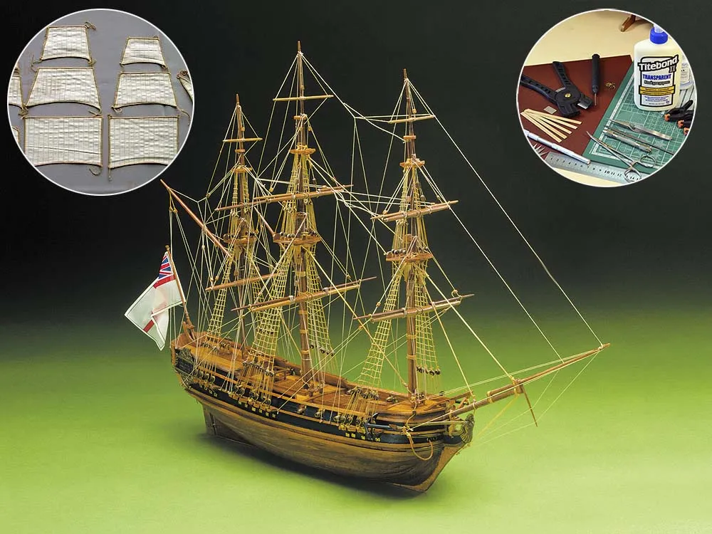 Фрегат President (Новая версия) + (Полный набор инструментов, клея, краски и паруса)