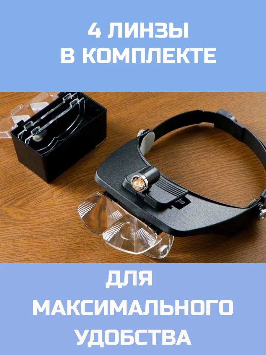 Универсальное головное увеличительное стекло 4-в-1 "Доктор Браун"