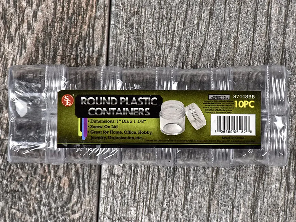 Круглые высокие прозрачные контейнеры, диаметр 25 мм, 10 штук, стыкуемые Круглые высокие прозрачные контейнеры, диаметр 25 мм, 10 штук, стыкуемые