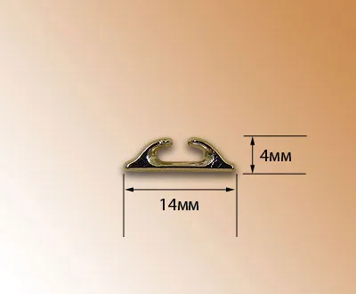 Киповая планка, хромированный металл, 14 мм, 2 шт
