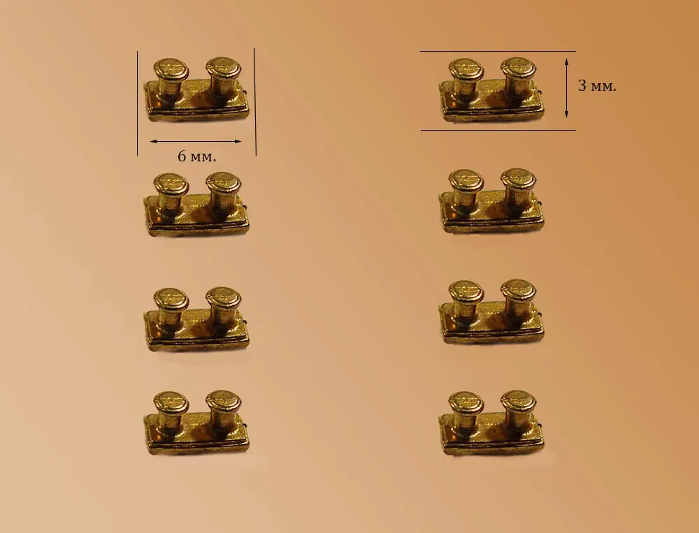 Кнехты Тип 1, латунь, 6 мм, 8 шт
