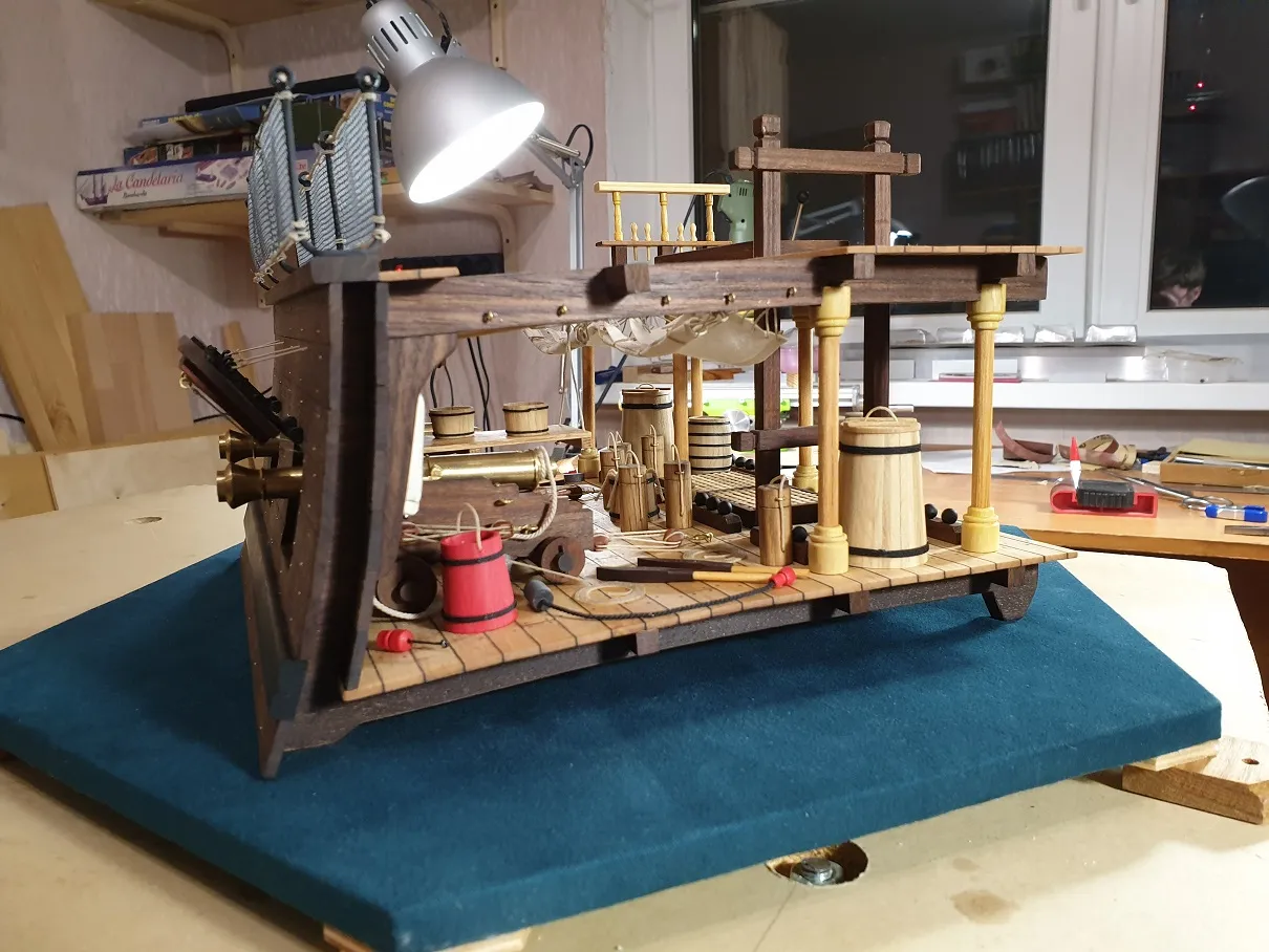 Модель корабля Фрагмент орудийной палубы - Верфь на Столе