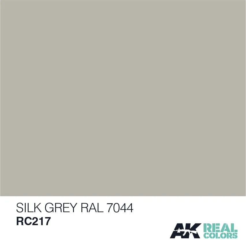 Краска AK Interactive, акриловая SEIDENGRAU-SILK GREY RAL 7044 / серый шелк, 10 мл