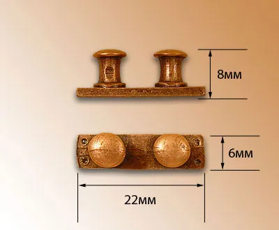 Двойной швартов на основании, металл, 8 мм