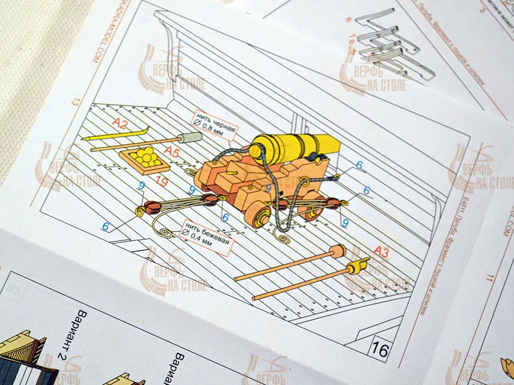 Фрагмент палубы с пушкой и шпилем (плюс инструменты)