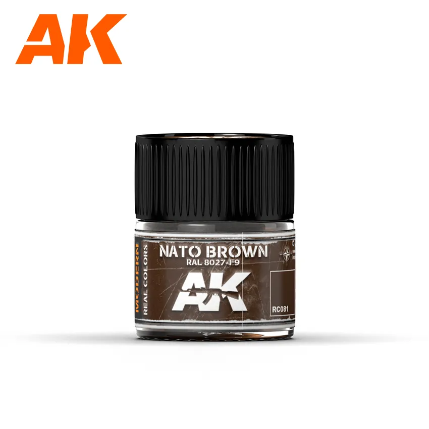Краска AK Interactive, акриловая "RAL 8027 F9 НАТО Коричневый", 10 мл