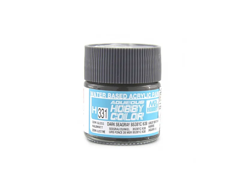 Краска Mr Hobby, акриловая, DARK SEAGRAY BS381C/638 полуглянцевая, H 331, 10 мл