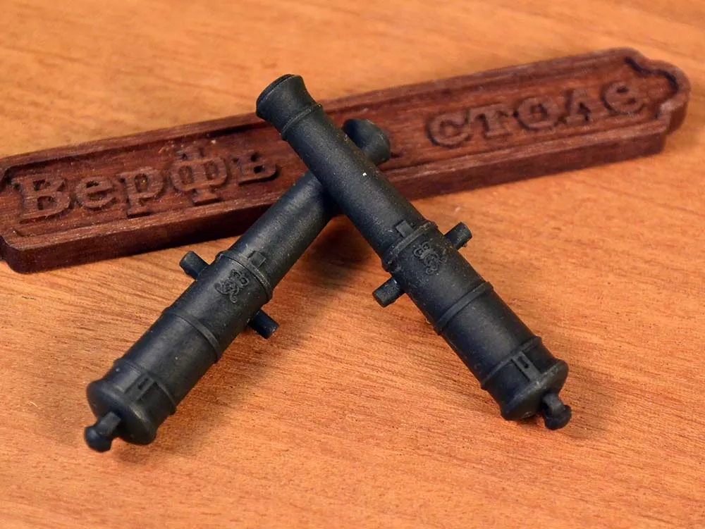 Ствол пушки тип Blomefield, герб Георг 3, 9 фунтов, масштаб 1:48, длина 48,7 мм, 2 шт