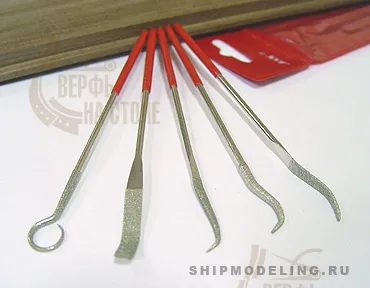 Набор 5 алмазных рифелей, 140 мм