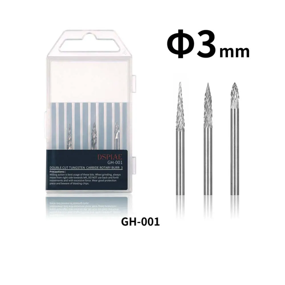 Набор из трех карбид вольфрамовых буров "кукуруза"