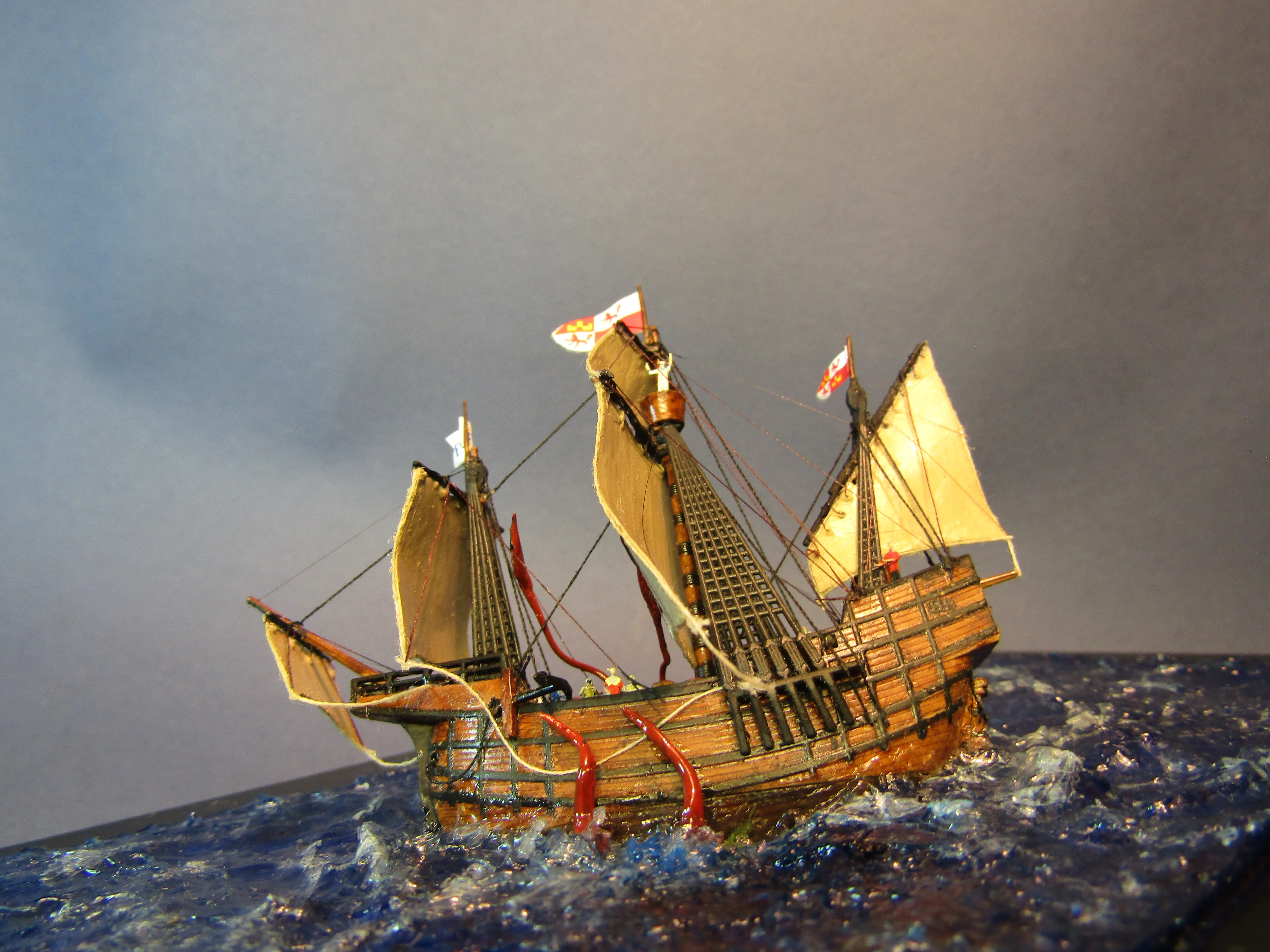 Модель корабля Каракка “Santa Maria” и Кракен - Верфь на Столе