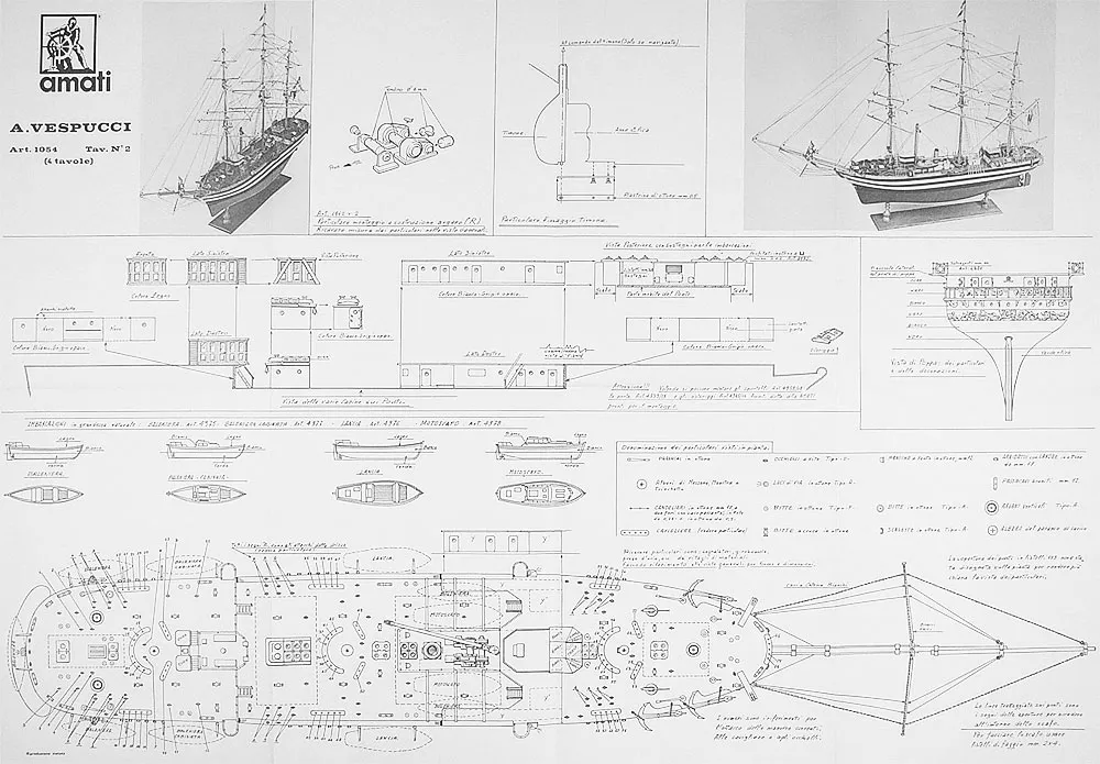 Чертеж корабля AMERIGO VESPUCCI