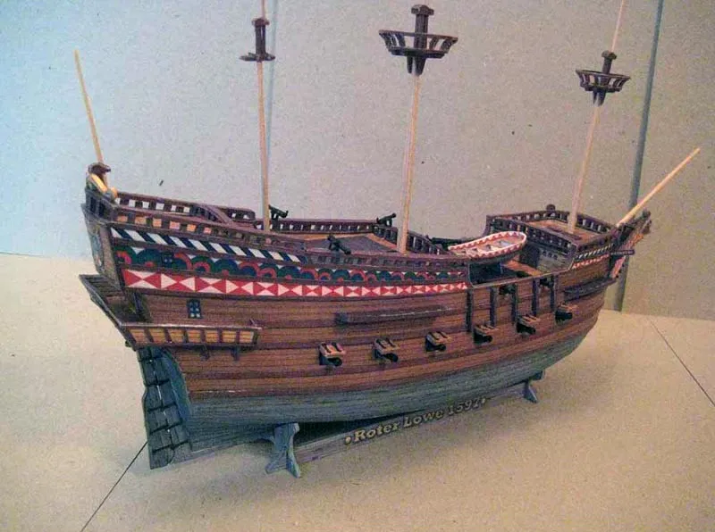 Модель из картона галеон "Roter Lowe"
