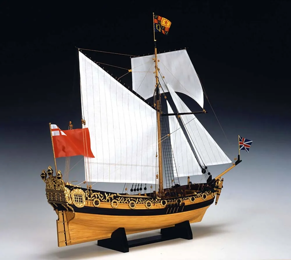 деревянная модель парусника Charles Royal Yacht 1674