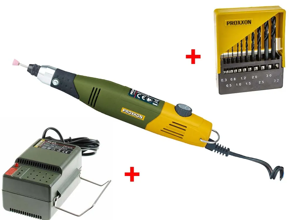 Бормашина Proxxon Micromot 60E (28510) + Блок питания (28706) и набор сверл (28874) 28510 Бормашина Proxxon Micromot 60E (28510) + Блок питания (28706) и набор сверл (28874) 28510