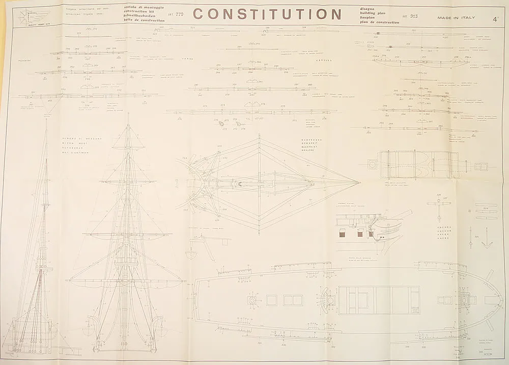 Чертеж корабля USS Constitution Чертеж корабля USS Constitution