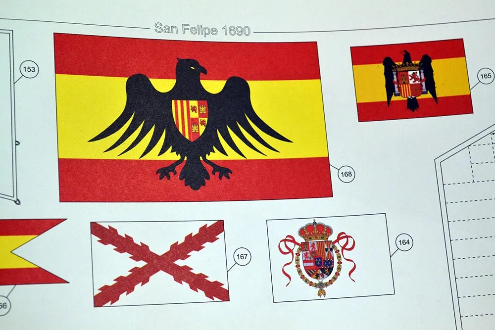 Модель из картона "San Felipe" испанский линейный корабль