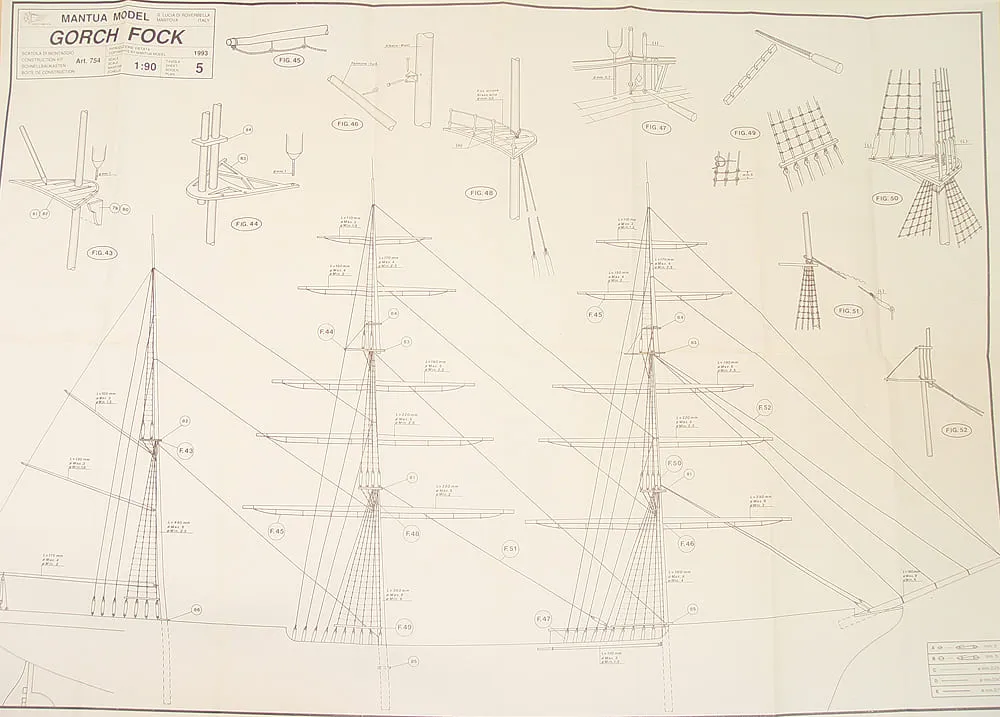 Чертеж судна Gorch Fock