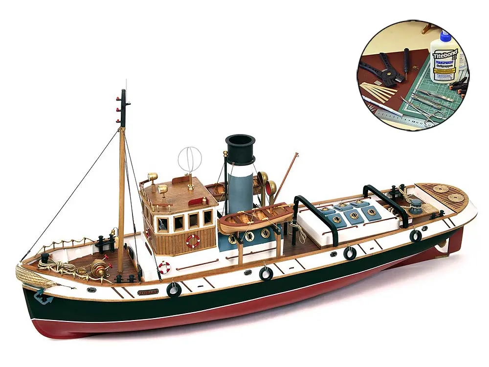 Морской буксир Ulises + (Полный набор инструментов, клея и краски)