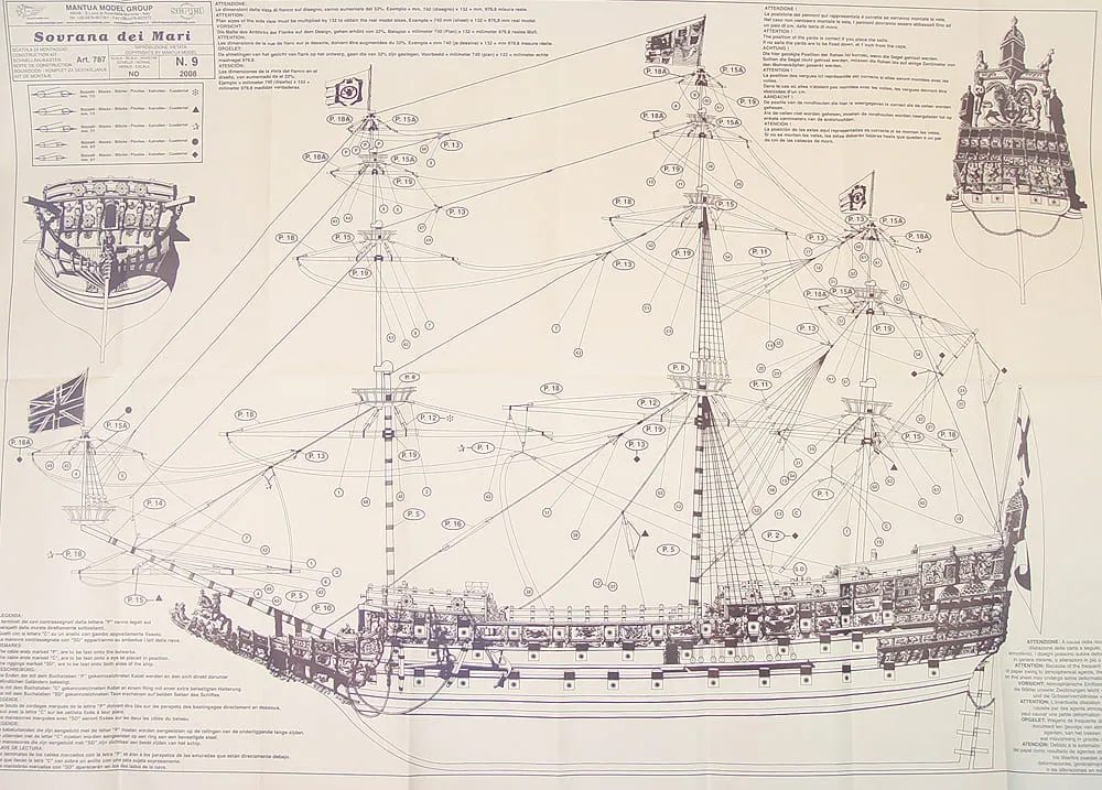 Чертеж корабля Sovereign of the seas