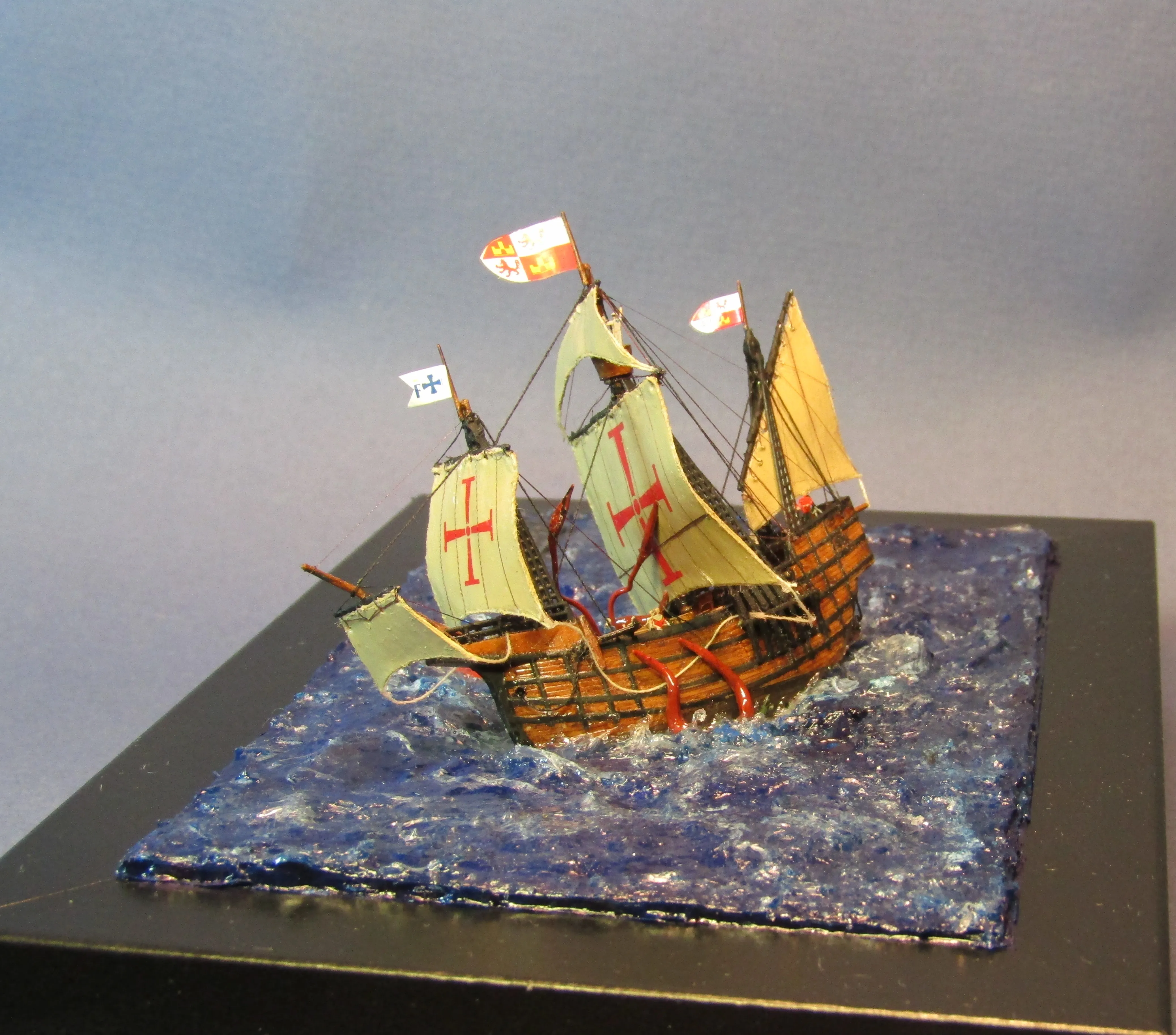 Модель корабля Каракка “Santa Maria” и Кракен - Верфь на Столе