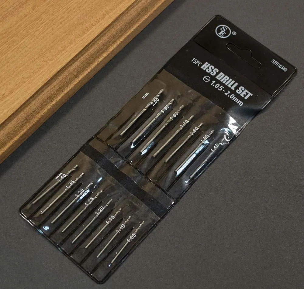 Набор из 15 сверл от 1,05 до 2 мм