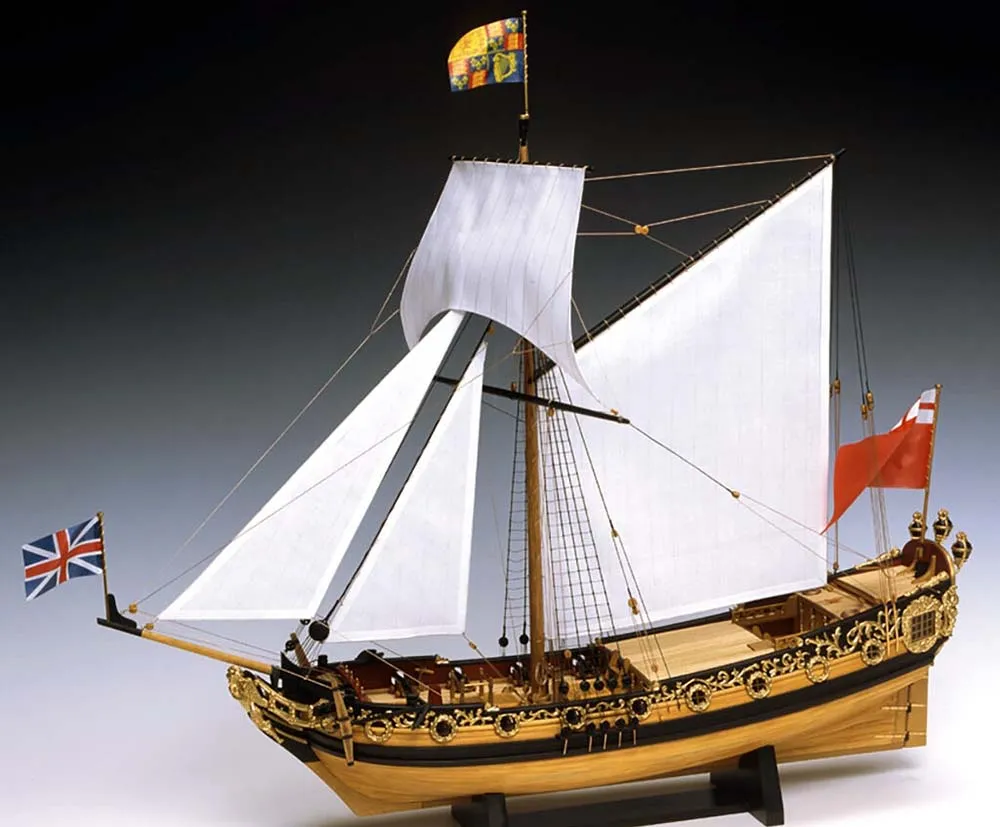 деревянная модель парусника Charles Royal Yacht 1674