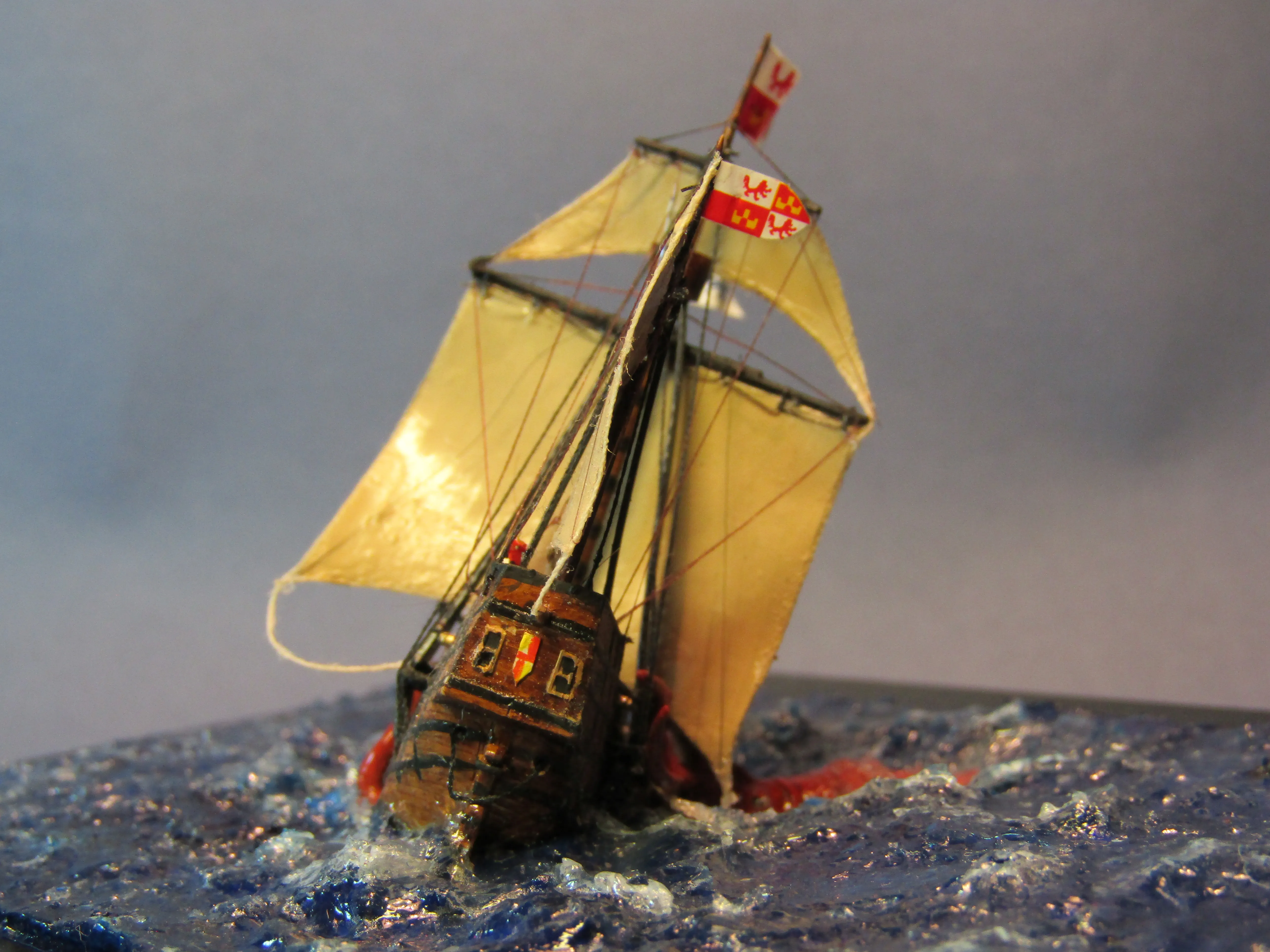 Модель корабля Каракка “Santa Maria” и Кракен - Верфь на Столе