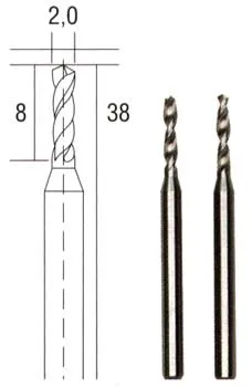 Сверла твердосплавные Proxxon 2 мм, 2 шт